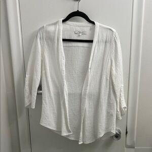 🌿Foxcroft Women’s Cream Open-Front Blouse🌿 Flowing & Layering Essential